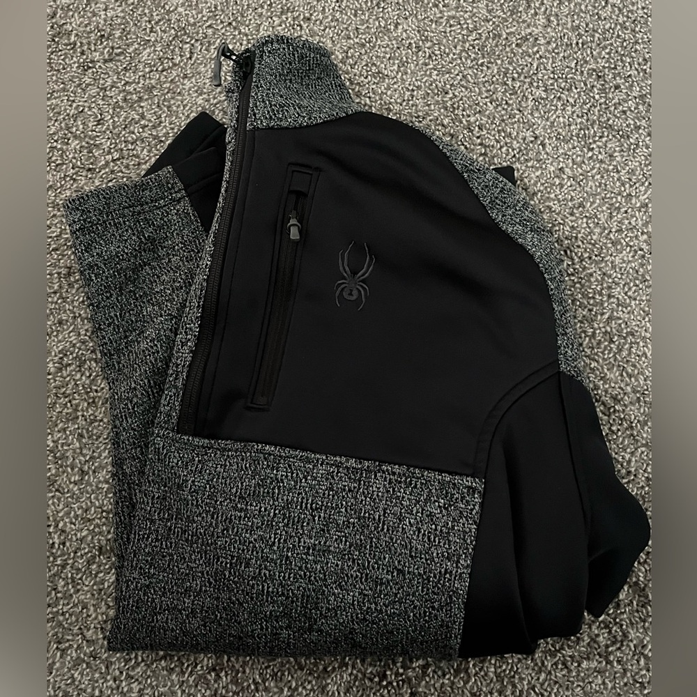 Spyder Black and Gray Quarter-Zip Pullover